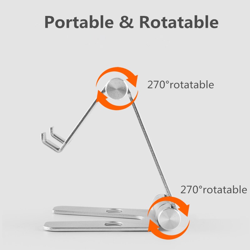 Roterbar aluminiumslegering tabletholder til ipad air 1/2 mini 1/2/3/4 pro 9.7 10.5 12.9 foldbar mobiltelefonholderholder