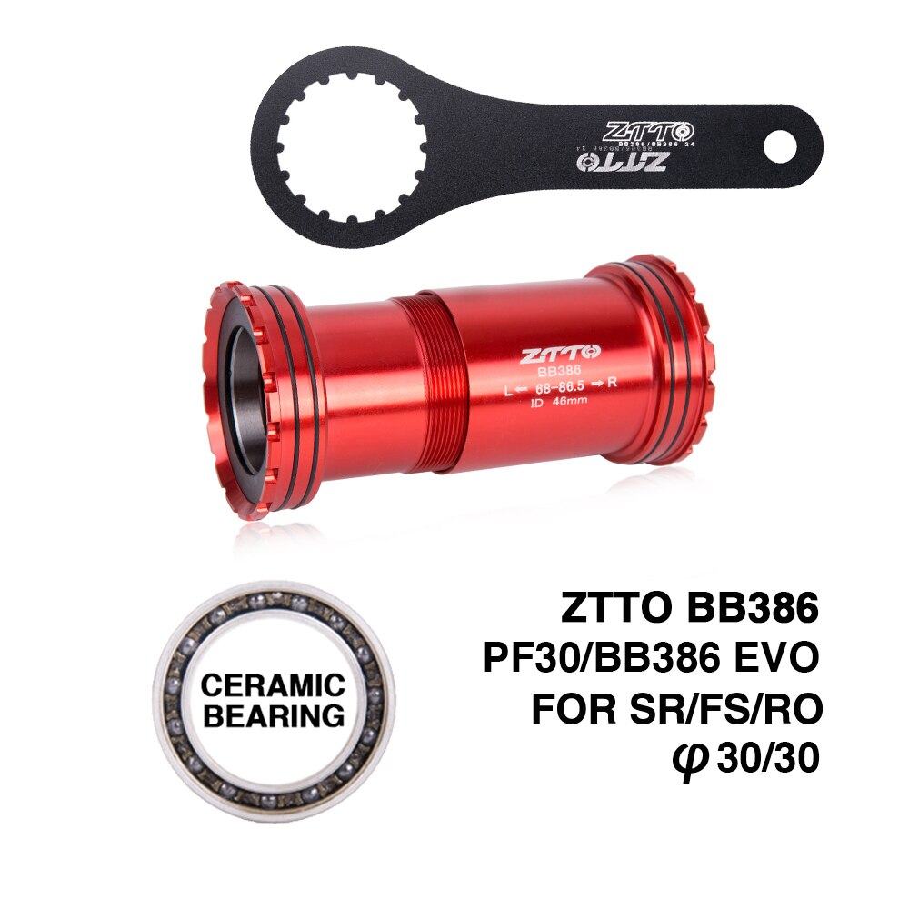 ZTTO MTB Road Bike Parts BB386 30 PF30 Axle Ceramic Adapter Bicycle Press Fit Bottom BB30 30mm Crankset Chainset Brackets: BB386 30 RD-Tool