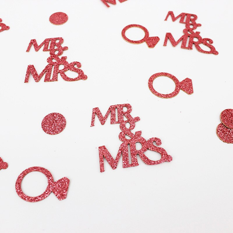 220 Stück Gold Hochzeits-Tischkonfetti – Mr & Mrs, Diamant-Ring & Kreis-Motive Für Feiern