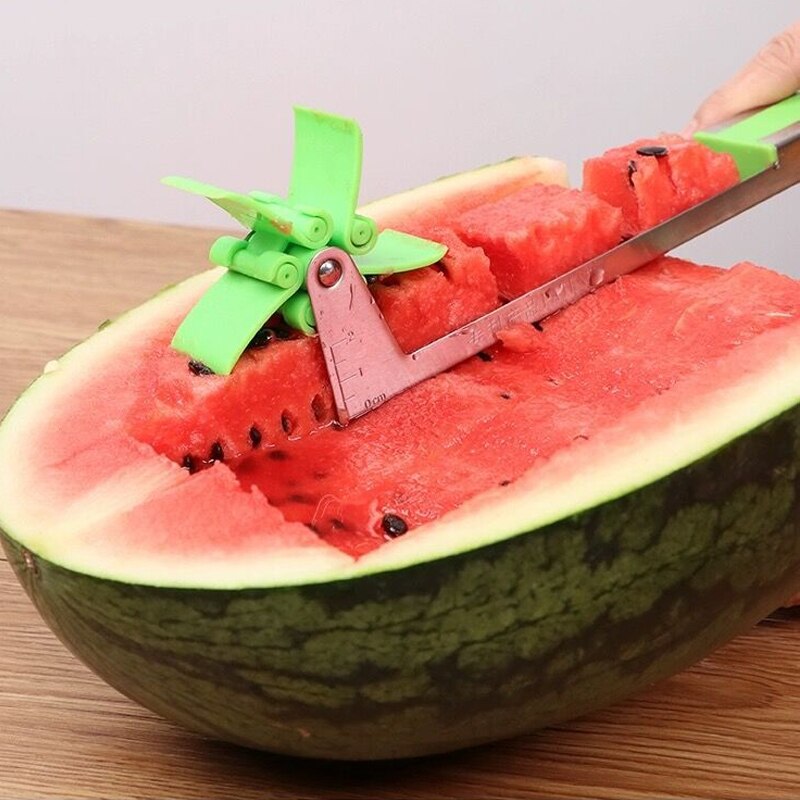 Watermelon Cutter Multifunction Melon Slicer Cutting Machine Stainless Steel Windmill Fruit Tool