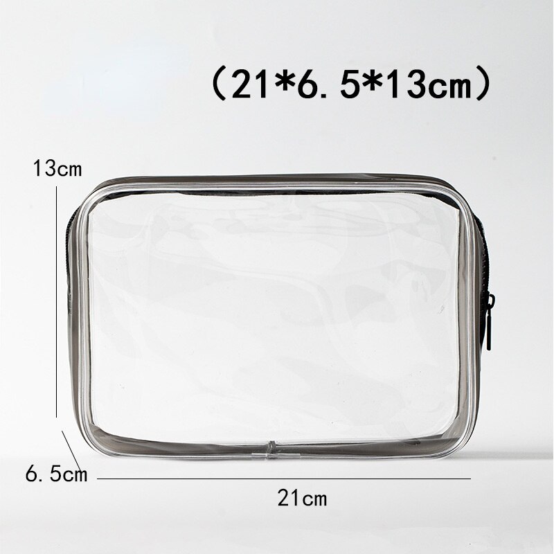 Neceser de viaje de PVC transparente, bolsa de aseo impermeable a la , nueva bolsa de almacenamiento de maquillaje, organizador de cosméticos de Pvc transparente: L
