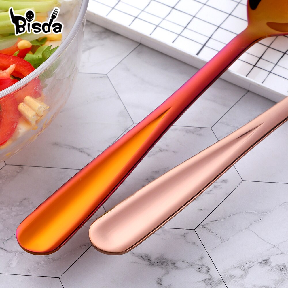 2Sets Salad Spoon Fork Stainless Steel Kitchen Utensils Food Pasta Server Public Buffet Restaurant Serving Tools