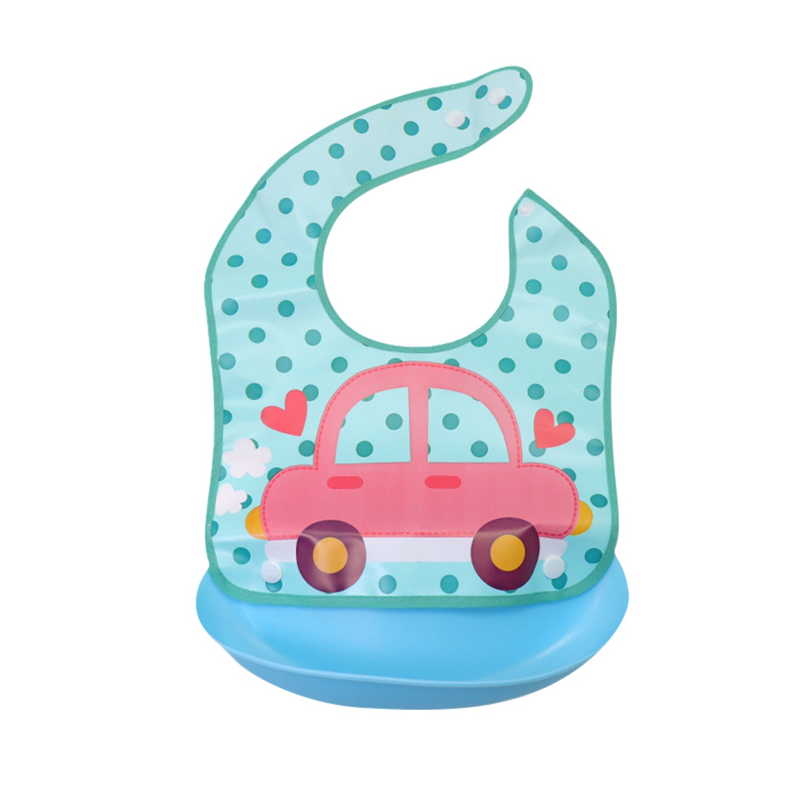 Kinderen Bib Peuters Baby Herbruikbare En Wasbare Zachte Cartoon Slabbetjes Met Silicone Voedsel Catcher Babies Accessoires Houden Schoon: C