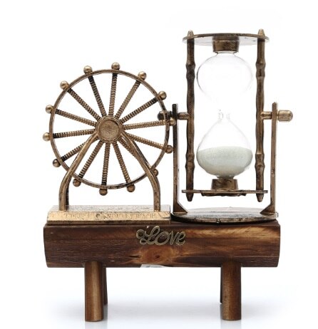 Eiffel Tower London Eye Windmill Figured Wooden Sand Clock