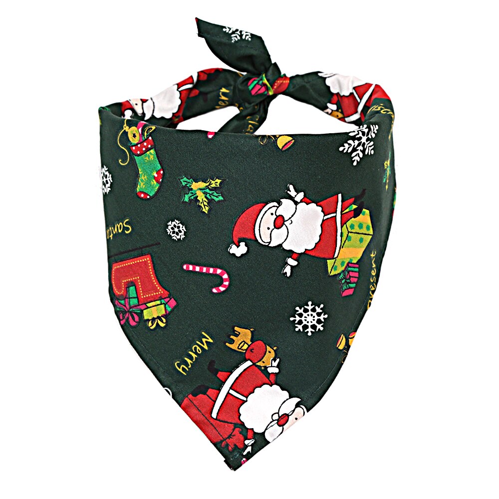 Bandana d'halloween anniversaire pour chien, bavoir de noël pour chien, marguerite, chat, accessoires pour animaux de compagnie, petit, moyen et grand gabarit: Christmas Green 58cm