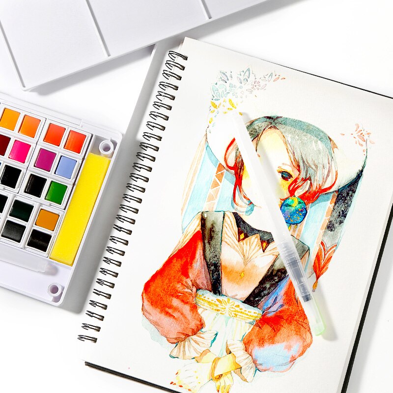 Überlegene Aquarell Farbe Mit Pinsel 12/18/24/30/36/40/48 Farben Für farbe Farben Zeichnung Malen Aquarelle Kunst Liefert