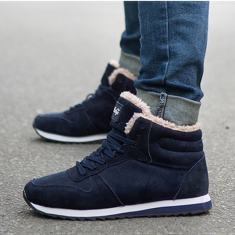 Männer Stiefel Winter Schuhe Plus Größe 46 Stiefeletten Warme Pelz Herren Winter Turnschuhe Winter Stiefel Plüsch Herren Schuhe Winter schnee Stiefel