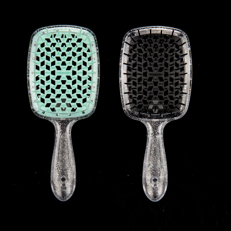 2pcs/set Wide Teeth Air Cushion Comb Massage Wet Dry Comb Demelante Brush Hollow Combs расчески Salon Barber Hair Brushes Kit: Pink