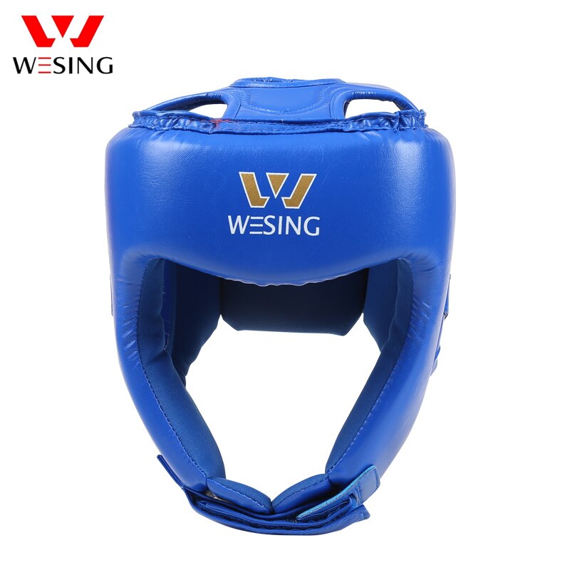 Wesing Boxing Helmet Sanda Training Head Guard Boxing Muay Headgear Thai Kickboxing Head Protector: blue / XL