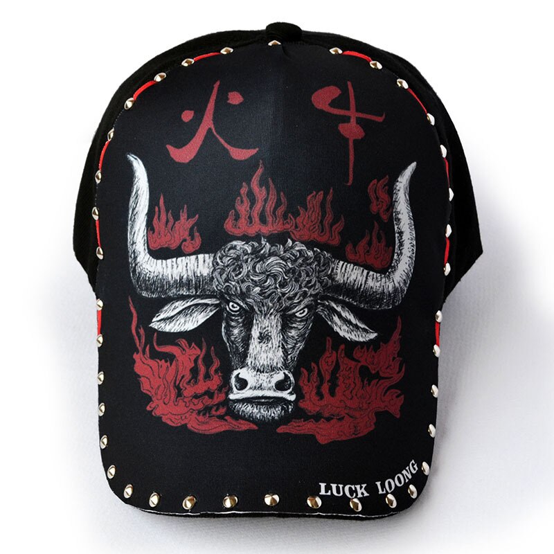 FS Luxury Brand 3D Stampa Drago Cinese Berretti da baseball con Rivetto Estate Uomo Donna Cappello Street Hip Hop Cap Gorras Para Hombres