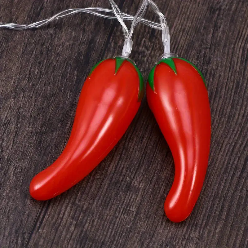10/20/40 LEDS Red Chili Garland Light, Pepper String Lights, Ideal for Harvest Festivals Thanksgiving, Home, Indoor Mexico Decor