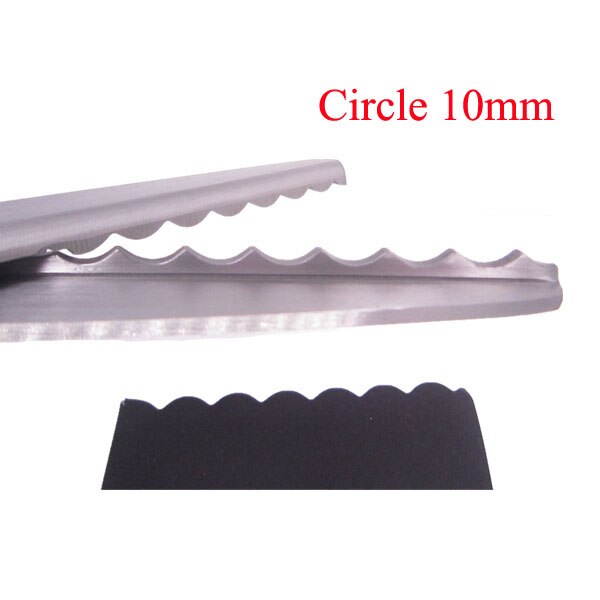 Sewing Cut 23.5cm Zig Zag Dressmaking Tailor Leather Handicraft Fabric Shear Pinking Scissor Textile DENIM DIY Upholstery Tool: Circle10mm