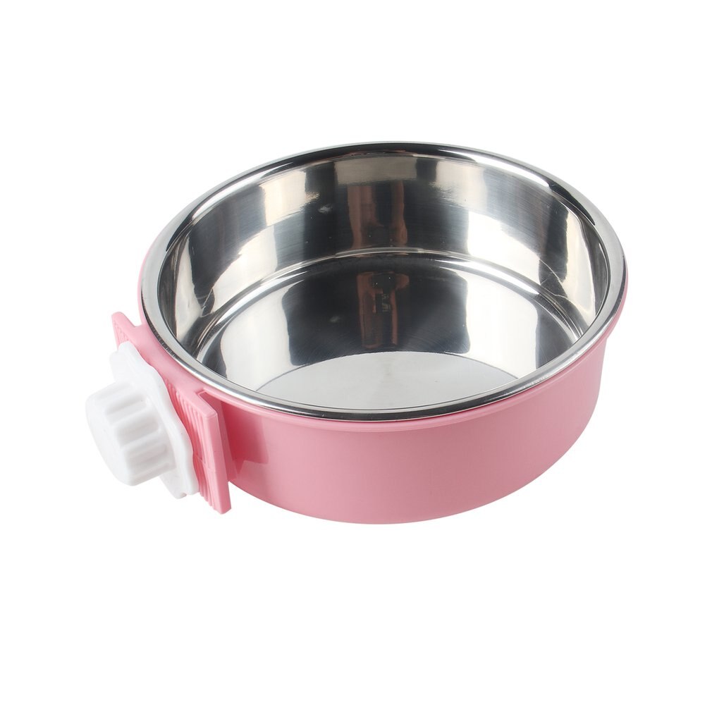 Roestvrij staal kan worden bevestigd hangende voerbak voor huisdieren aan de kooi een accessoire voor hondenbenodigdheden voer- en drinkbenodigdheden