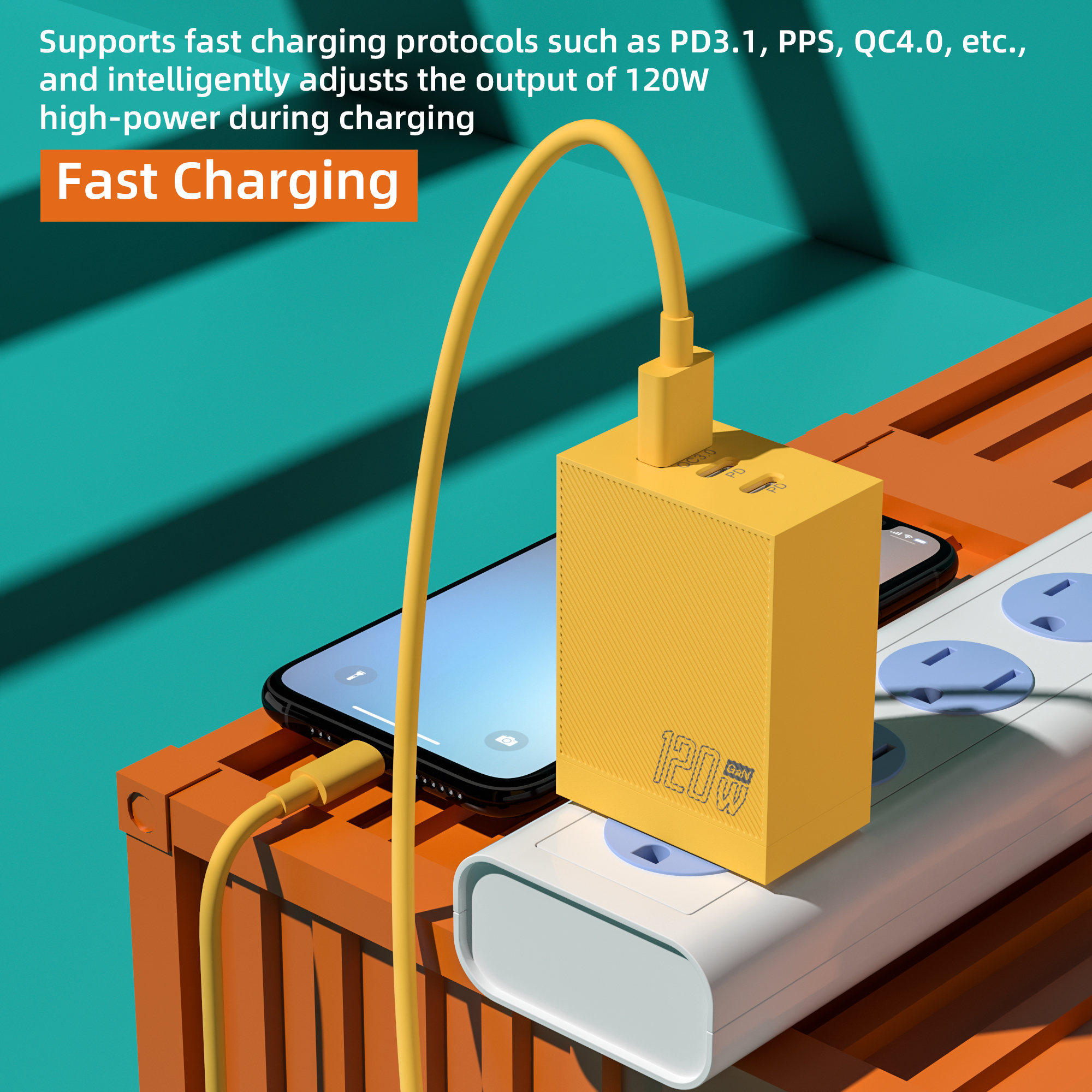 Xiaomi 120W carga rápida 3 puertos cargador de teléfono móvil cargadores USB tipo C adaptador de pared PD Dual enchufe UE/EE. UU. para iPhone Xiaomi
