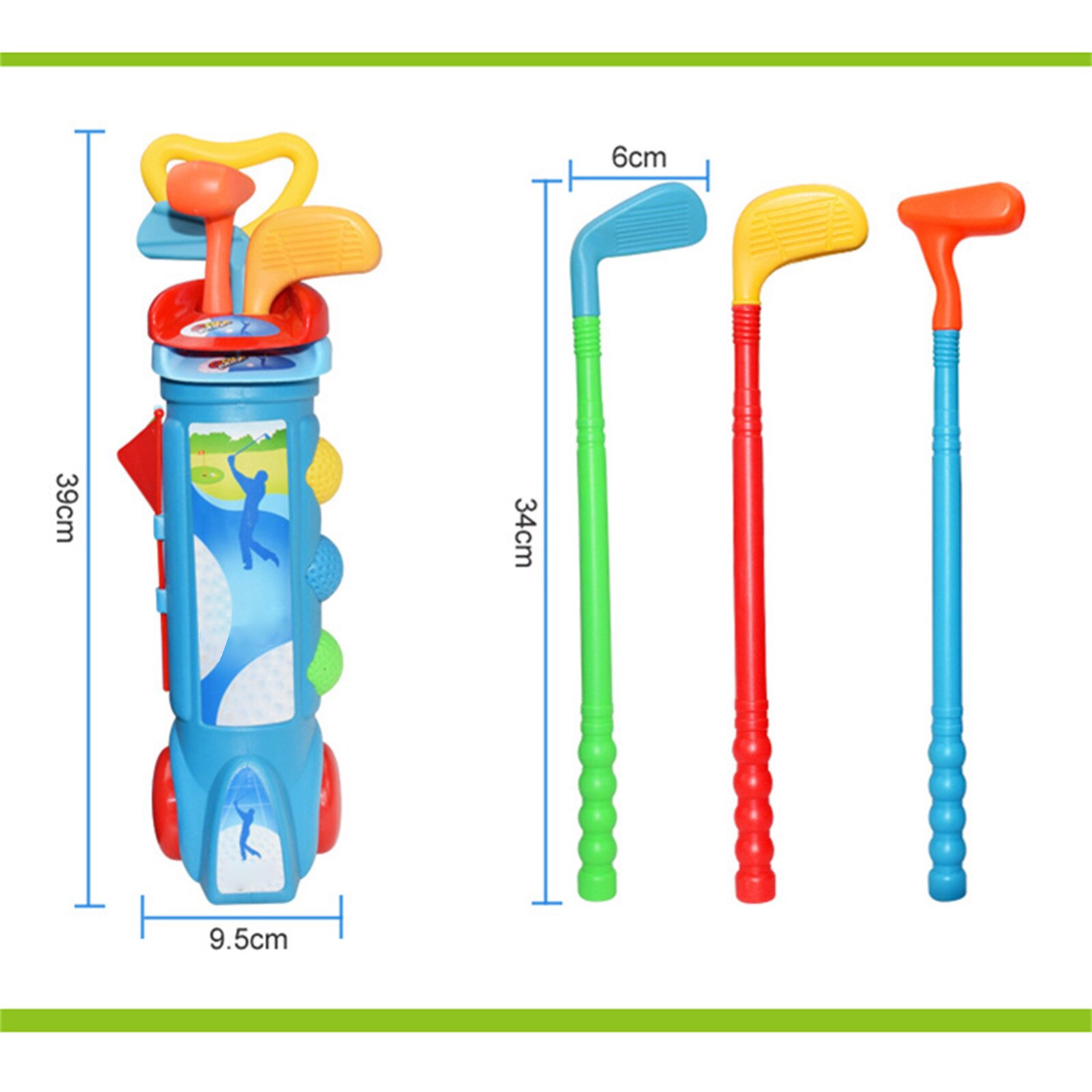 Golf Pro Set Speelgoed Voor Kinderen Peuters Golfclubs Vlaggen Praktijk Ballen Sport Indoor Game Golf, indoor Outdoor Golfbal Set Speelgoed