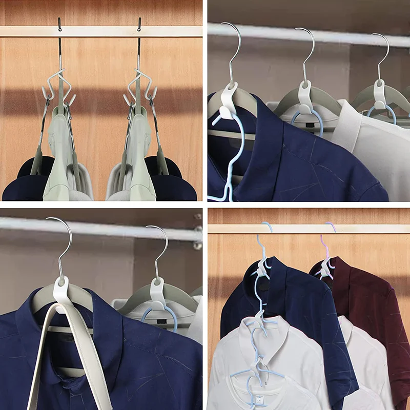 Ganchos conectores para perchas de armario, estante para ropa, ahorro de espacio, Clips extensores de plástico en cascada, organizador de pantalones y abrigos, 10/5 Uds.