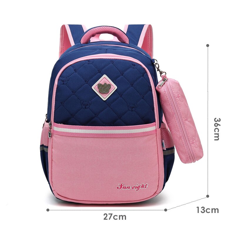 Mochila escolar infantil, bolsa à prova d'água para meninos e crianças, meninas, oito anos de 1 a 2 gradação crianças: Navy