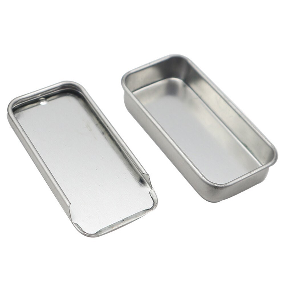 1Pcs 51*10*26mm Mini Iron Box Slide Cover Storage Box Wedding Jewelry Pill Cases Portable Tin Boxes Container Home Storage