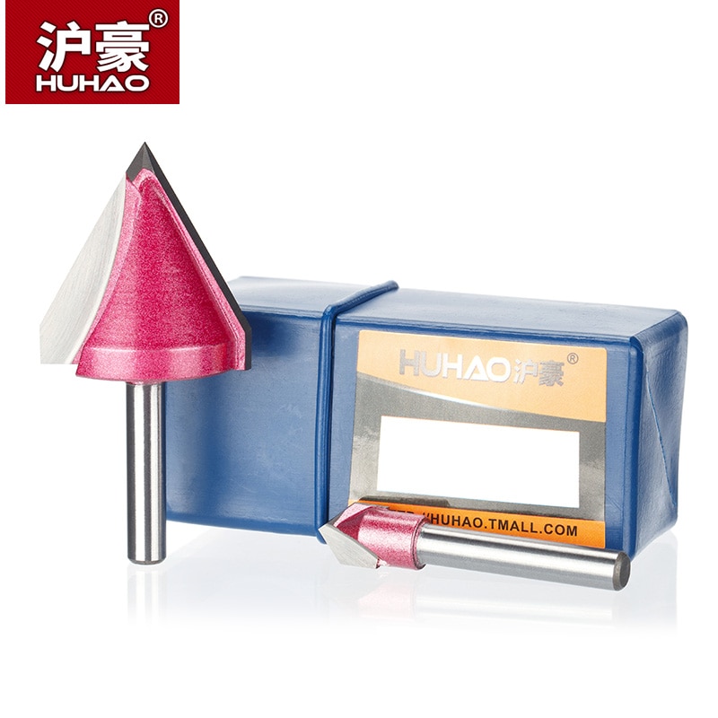 Huhao 1 Pc 6 Mm V Bit Cnc Vhm Mill 3D Frezen Voor Hout Tungsten Houtbewerking Mdf frees 60 90 120 150 Graden