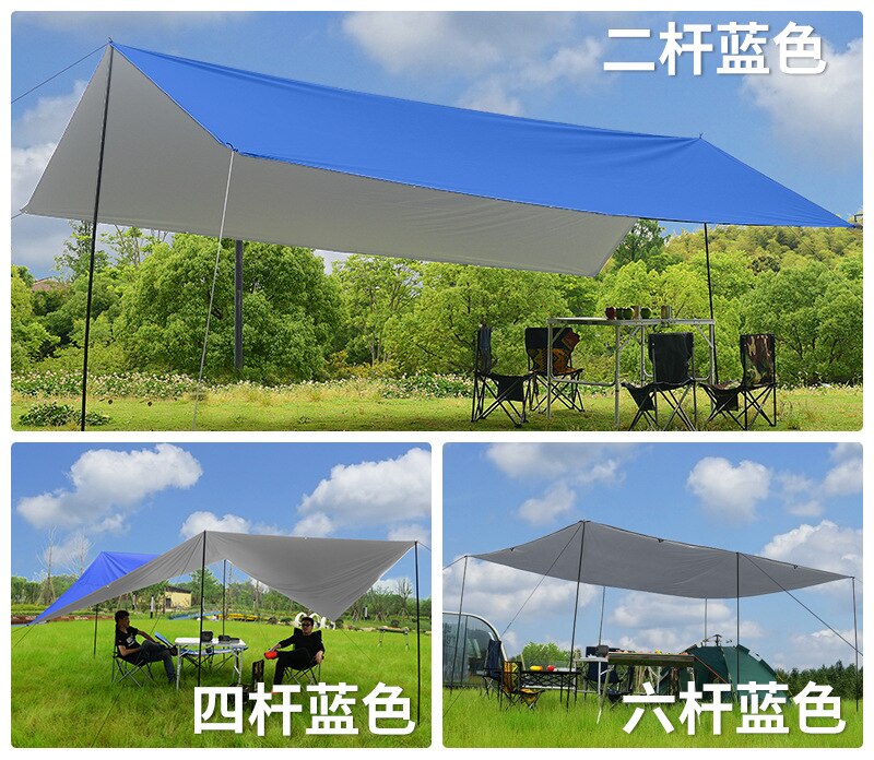 Large camping canopy tent outdoor waterproof and rainproof fishing sunscreen pergola cloth UV protection beach shade