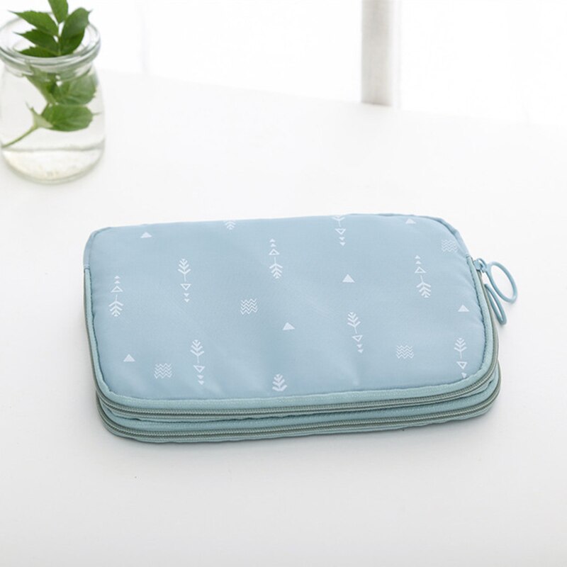 organisateur de voyage passeport sac carte de visite porte-carte d'identité porte-carte de crédit portefeuille pochette à fermeture éclair pour les femmes maquillage sacs: Lake Blue