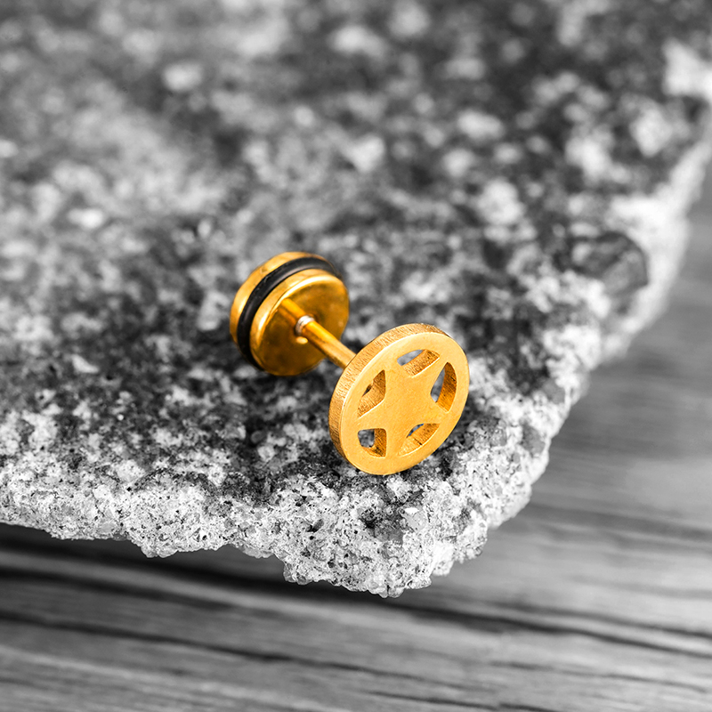 1 Stuk Korea Geometrische Ster Oor Studs Voor Man Vrouwen Minimalistische Ronde Holle Statement Oorbellen Mannelijke Roestvrijstalen Oor Sieraden