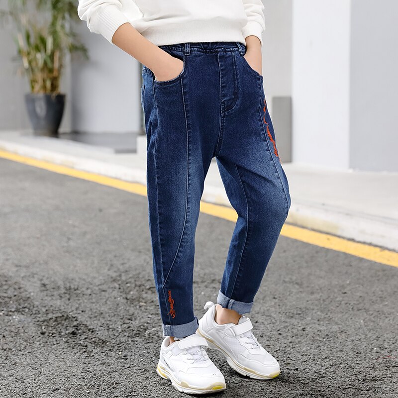 IENENS-pantalones vaqueros de cintura elástica para niño, Jeans clásicos de joven, 5, 6, 7, 8, 9, 10 y 11 años, primavera y otoño