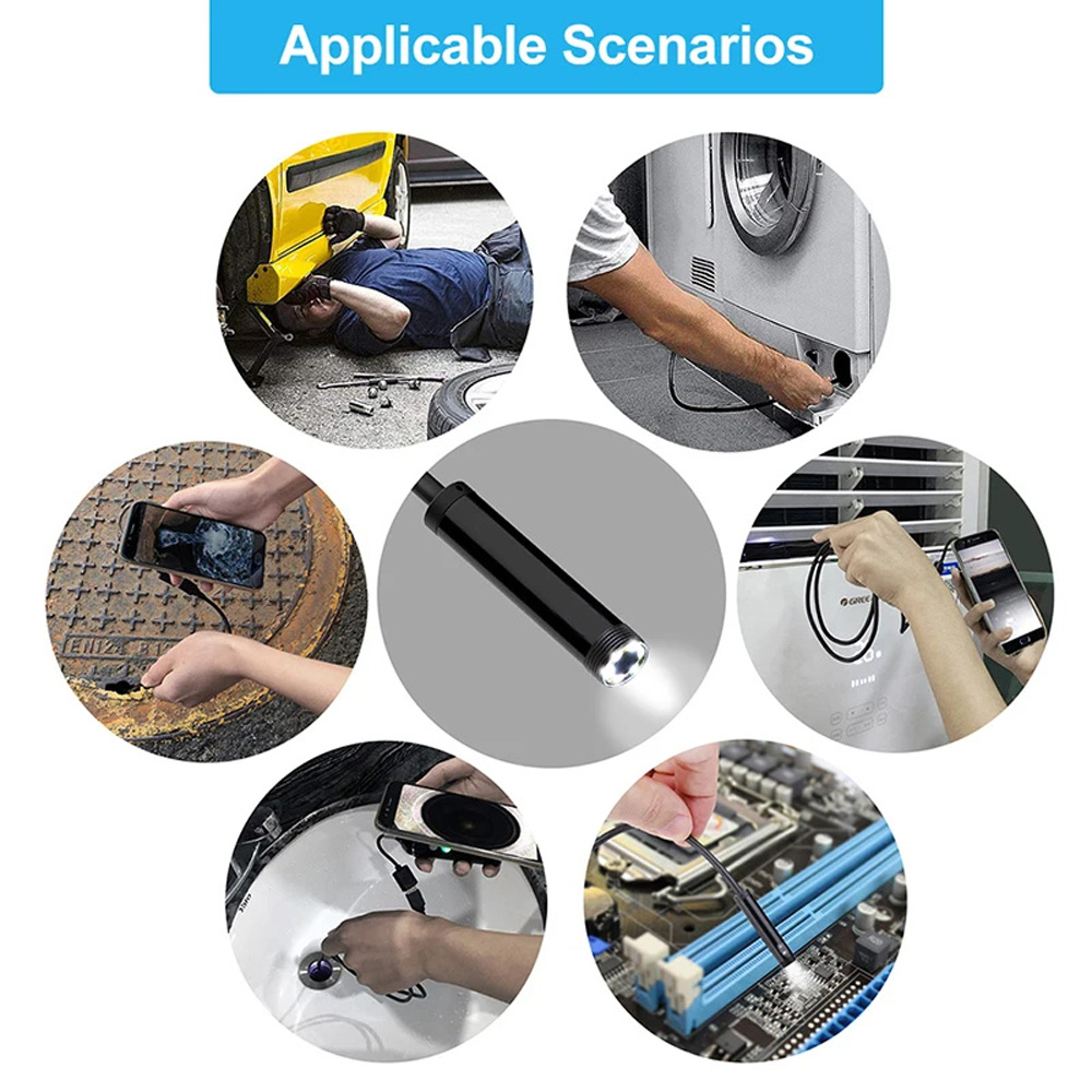 3 i 1 mini endoskop kamera kloak industriel rørinspektion endoskopi vandtæt til usb pc android type c