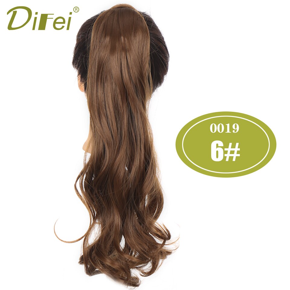 DIFEI Lange Golvende Natuurlijke Paardenstaart Clip in Pony tail Hair Extensions Wrap Rond op Synthetisch Haar Stuk voor Vrouwen: 6