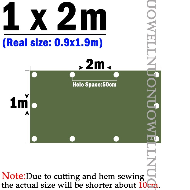 Donker-Groen Zeildoek Organische Siliconen Canvas Tuin Pergola Cover Outdoor Camping Tent Luifel Zeil Boot Truck Regendicht Doek: 1x2m