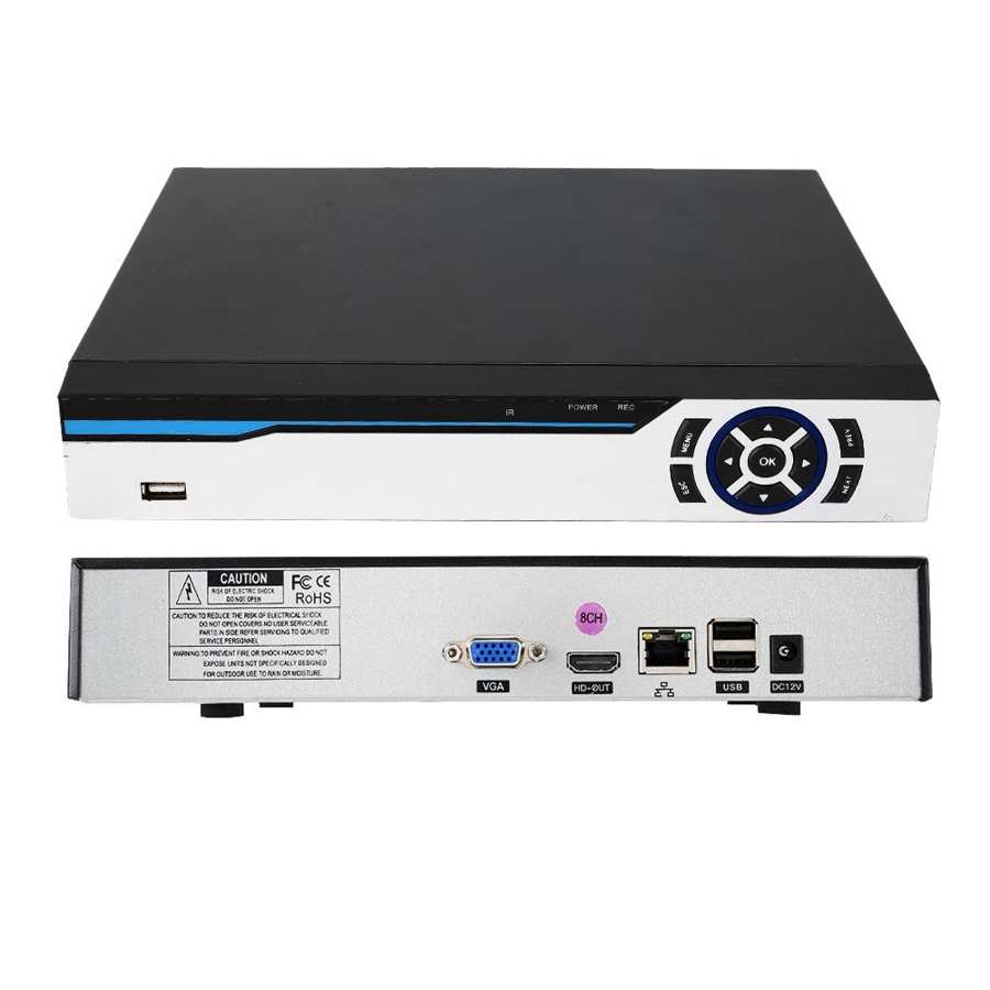 8CH CCTV Network Video NVR Recorder Hard Disk 5MP/4MP/1080P/720P 100-240V for ONVIF NVR