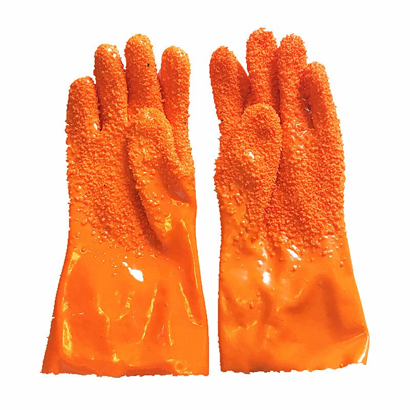 Peeled Potato Cleaning Gloves kitchen Vegetables Rub Fruit skin Scraping Fish Scales Non-slip Household Glove Kitchen Accessorie: Orange One pair