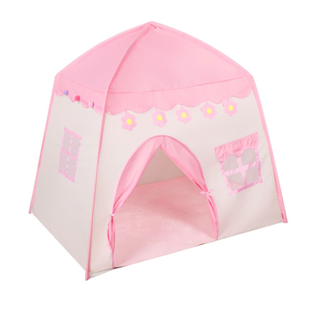 Children Indoor Outdoor Castle Tent Baby Girls Princess Fairy House Flowers Blossoming Girls Portable Gaming Play House: Pink