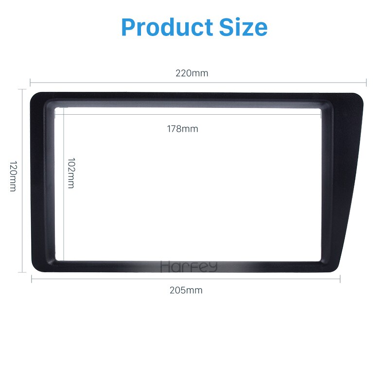 Harfey bil fascia dubbel 2 din stereo dash mount ram autoradio för honda civic lhd 2001 2002 2003 2004 2005 2006 panel adapter