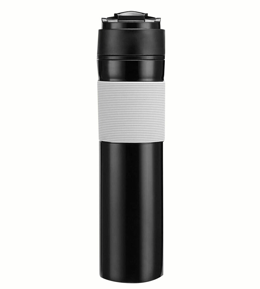 Portable French Press 350ml Coffee Maker Black Plastic Double Wall Mug Filtration Water Isolation Tea Coffee Cup