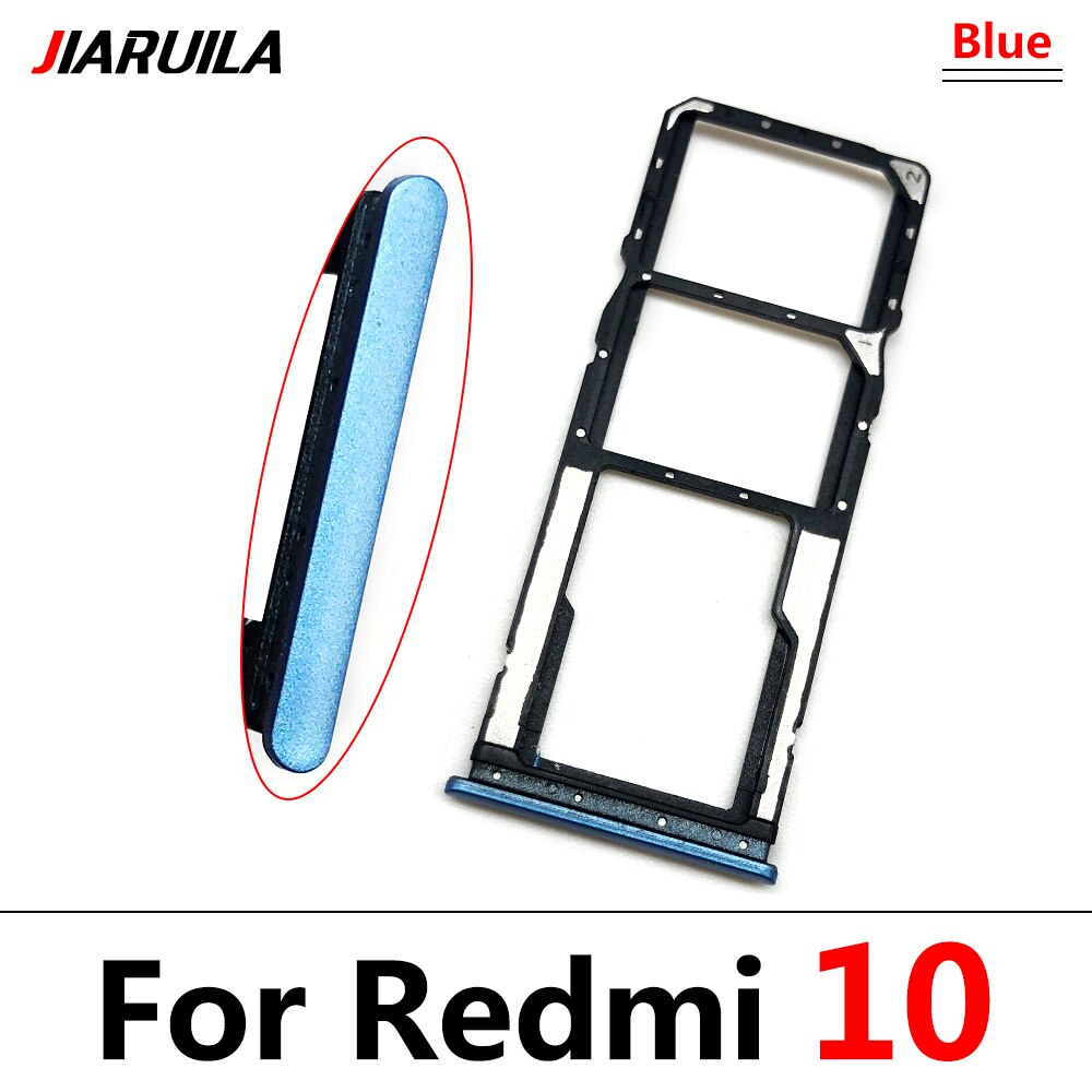 Support de carte SIM pour Xiaomi Redmi 10, support de carte SD, pièces de rechange: Blue