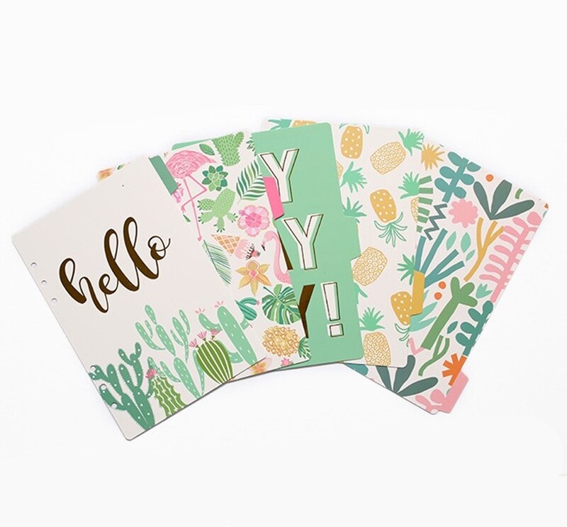 5 Pcs/set Beautiful Landscape Notebook Divider A5 A6 Spiral Notebook Loose Leaf Index Pages Notebook Paper Inside Pages: NO.3 / A6