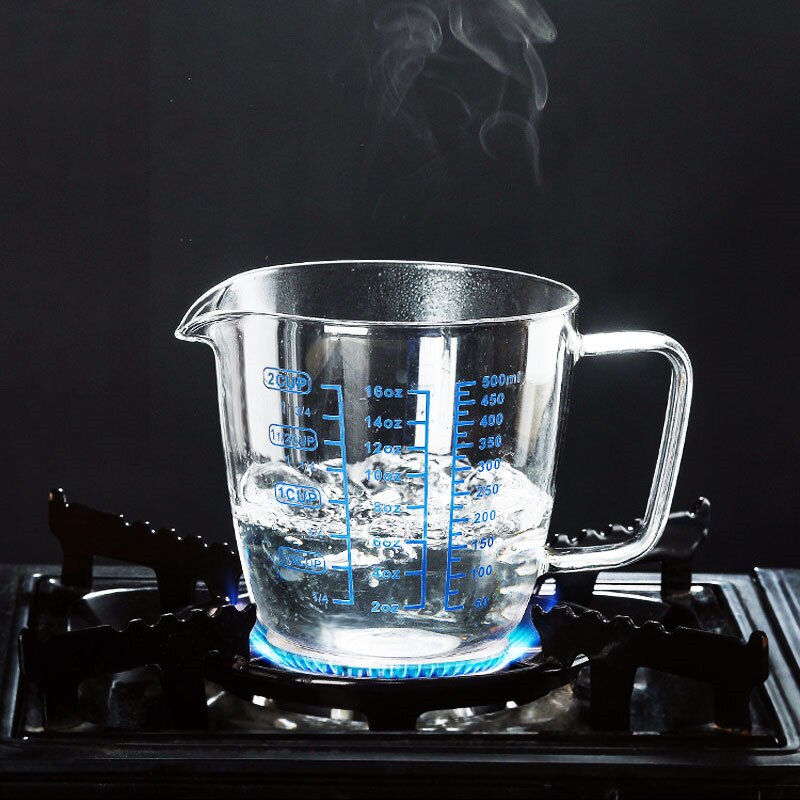 250/500ml Glass Measuring Cup Heat Resistant Milk Jug with Scale and Lid Microwave Safe Tea Coffee Pitcher Baking Tools