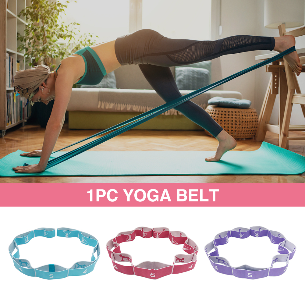 Dance Exercise 9 Loops Pilates Resistance Band Gym Portable Fitness Gymnastic Beginner Elastic Yoga Belt Stretch Strap Pull