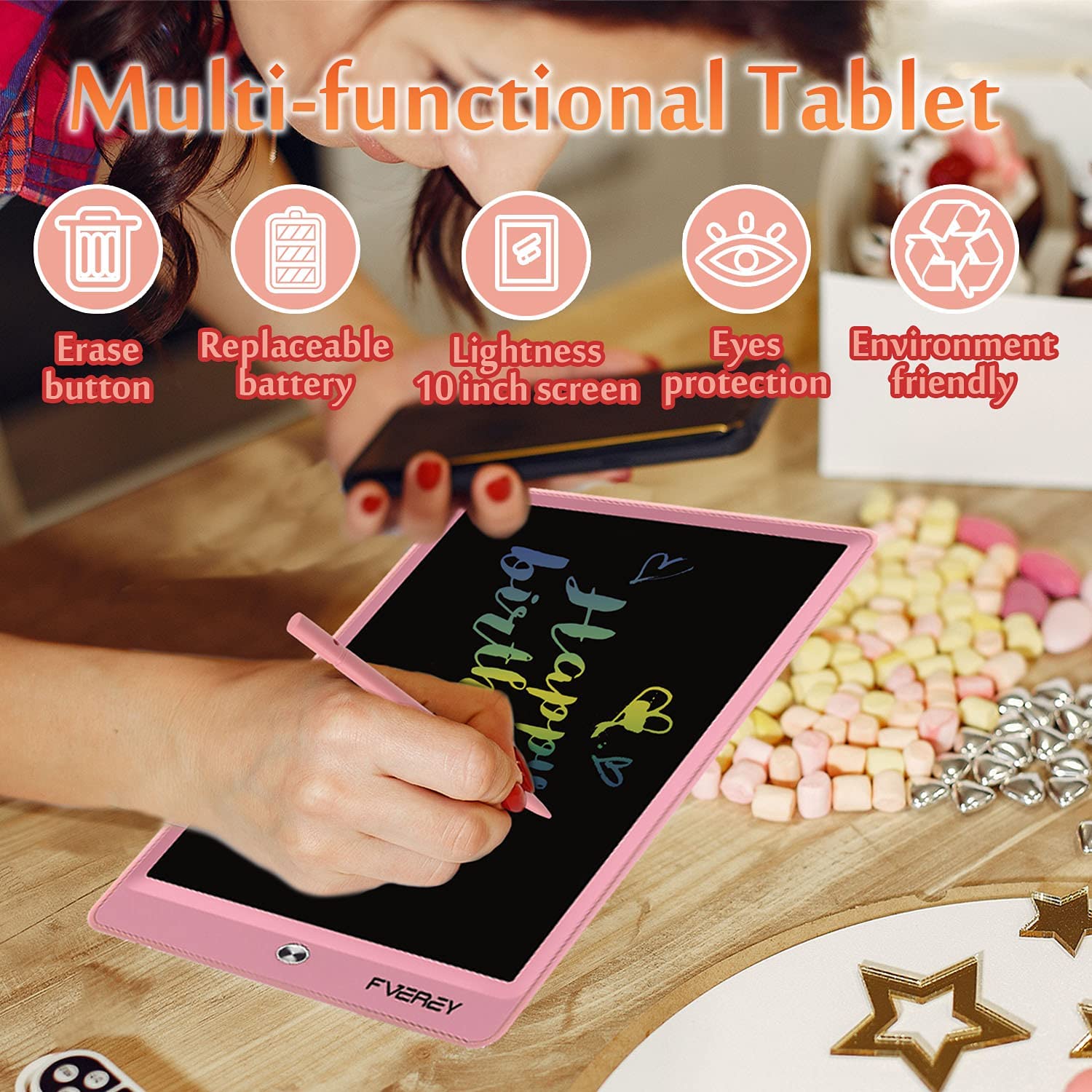 Tableta de escritura LCD para niños y adultos, tablero de dibujo gráfico electrónico de 10 y 8,5 pulgadas, para uso en el hogar, la Oficina y la escuela