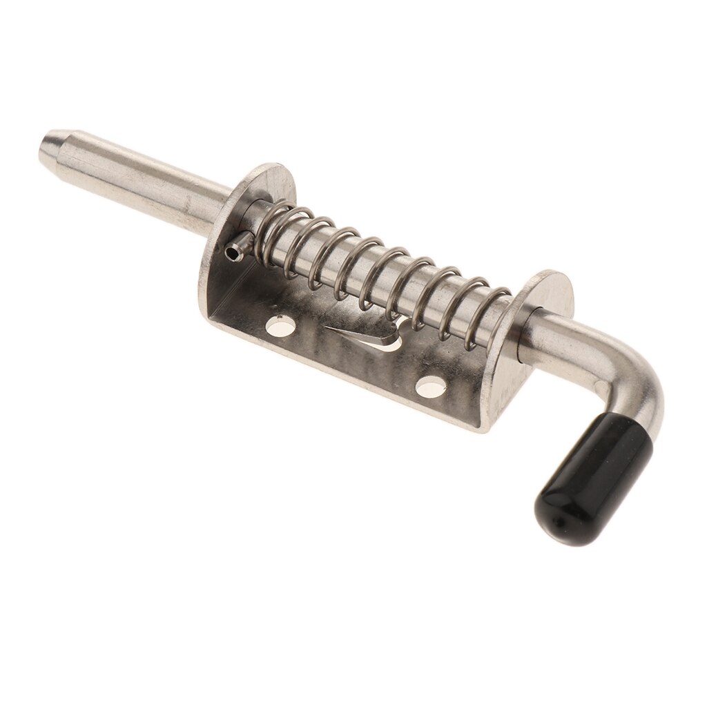 Bolt Spring Loaded Latch Home Cabinet Furniture Spring Latch with Black Handle 10mm 1 Pcs