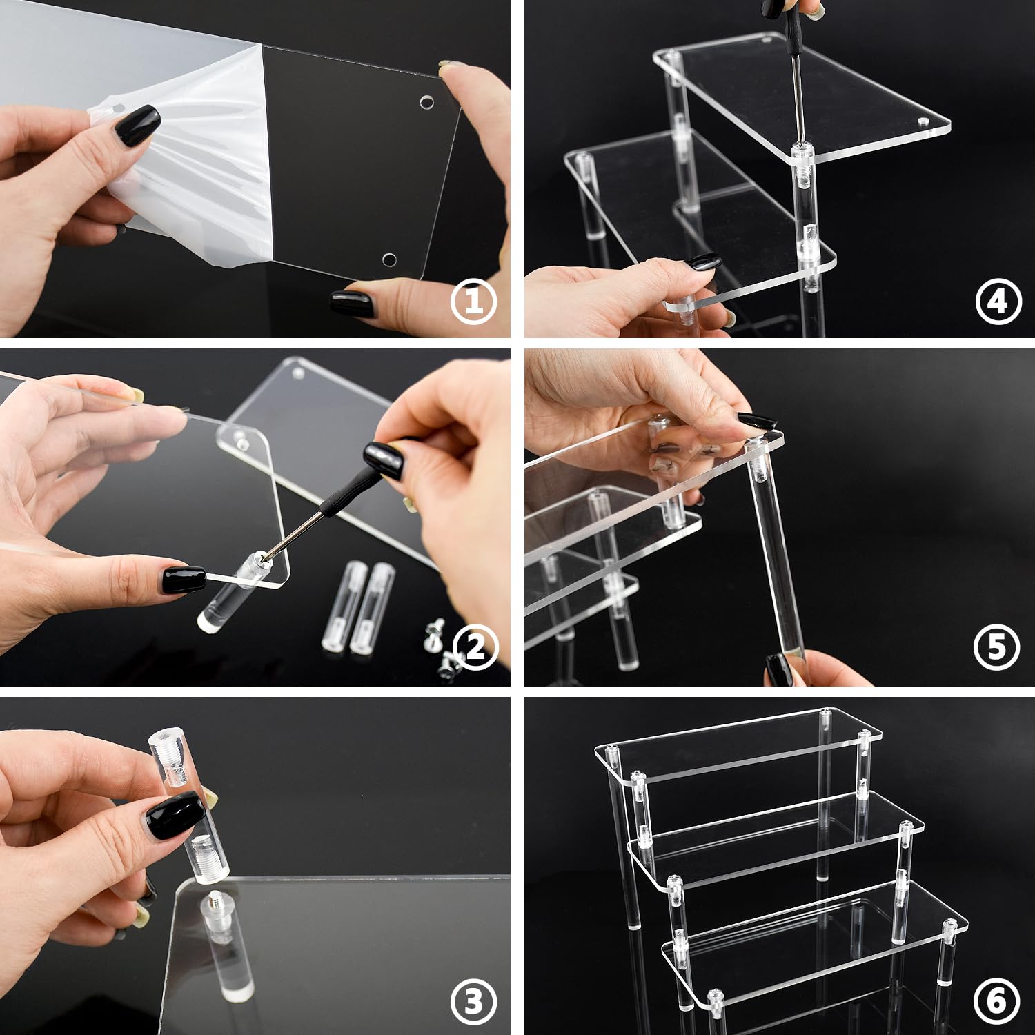 Acrylic Ladder Rack 1-5 Layer Ladder-Shaped Rack Blind Box Dessert Cake Storage Display Rack Perfume Jewelry Riser Display Rack