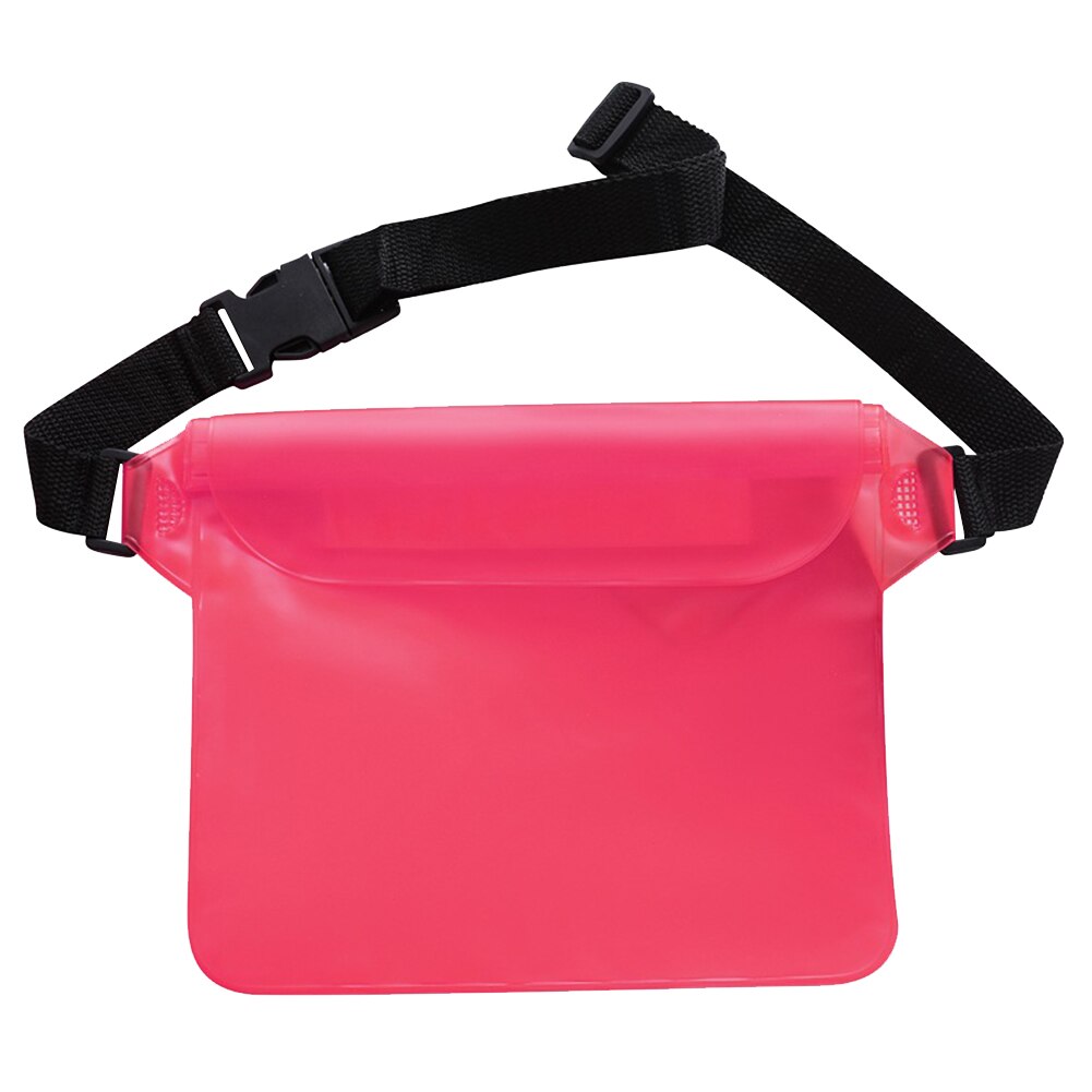 Waterproof swimming bag, mobile phone, drift diving shoulder pvc waist pack underwater bags case cover for pouch beach boat sports: Rose red