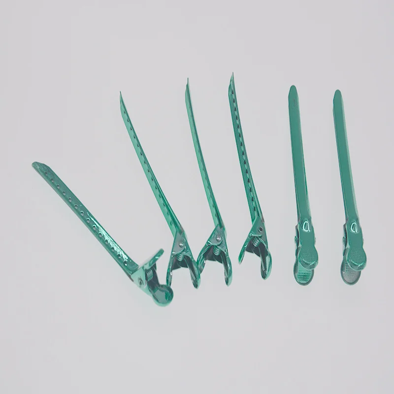 Barber Short Iron Leather Clip Hairdressing Crane Mouth Clip Hairdressing CY-C102 Bone Color Steel Clip Barber Accessories