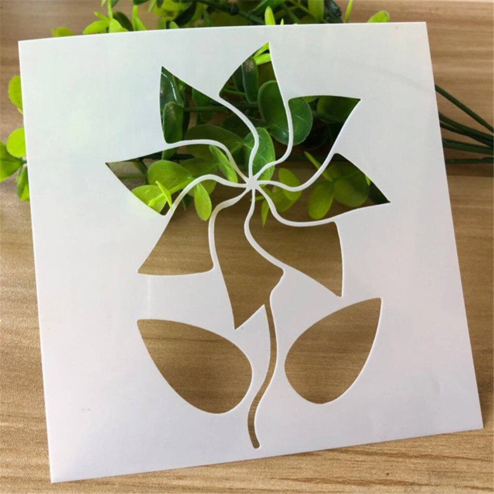 Plantilla de pintura de hojas y flores, álbum de recortes estampado, diario, papel gofrado etiqueta para flor, plantilla hueca: 2