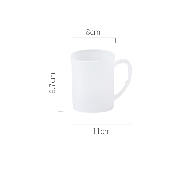 Tandborstkopp plast gurgelkopp mugghandtag hållare barnkoppar munsköljkopp tandborstkopp toalett badrumstillbehör: Vit