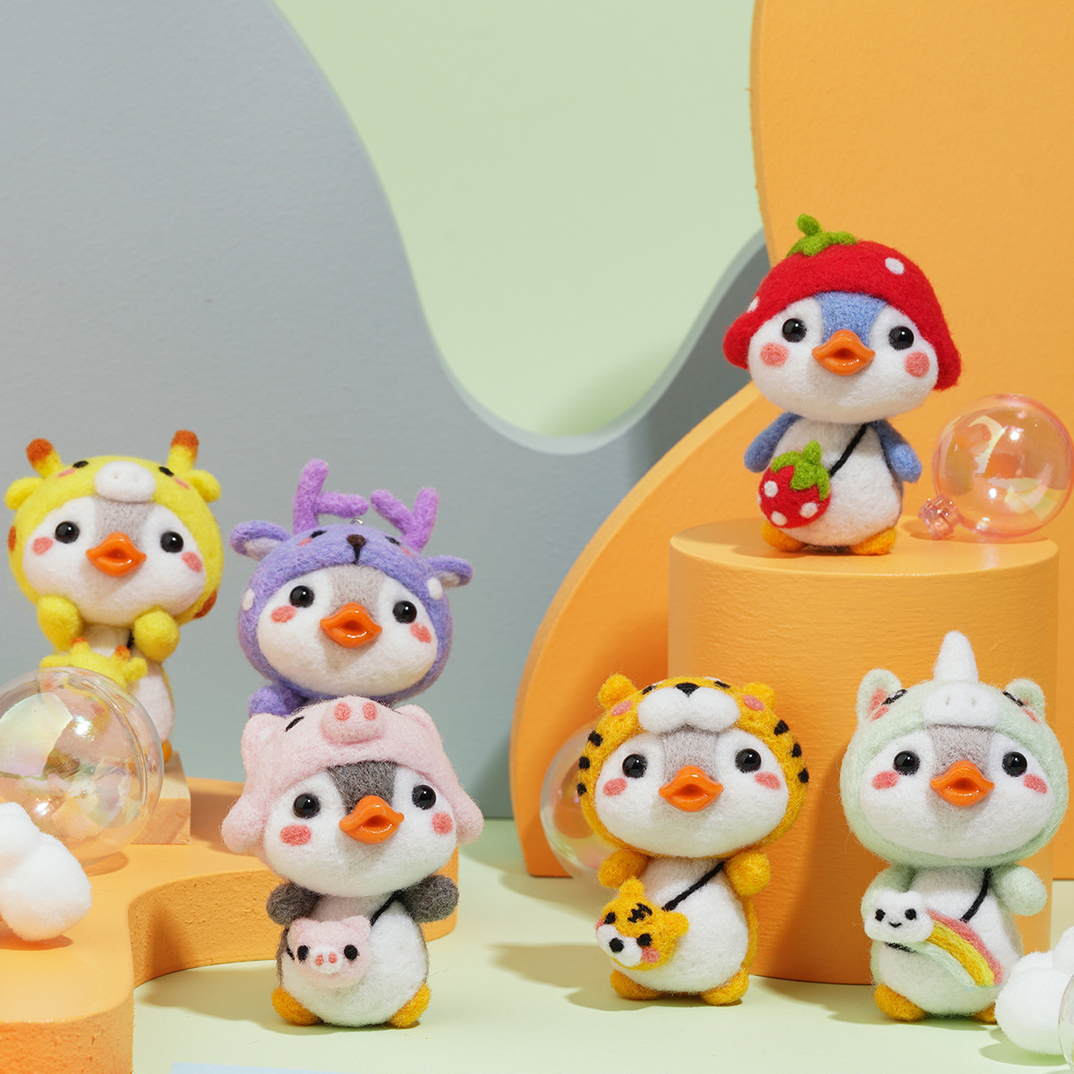 Nicht beenden Pinguin Wolle Filz Nadel Filzen Bausatz Diy Wolle Stieß Fühlte Handgemachte Spielzeug Paket Für Anfänger Mit Englisch Anweisung