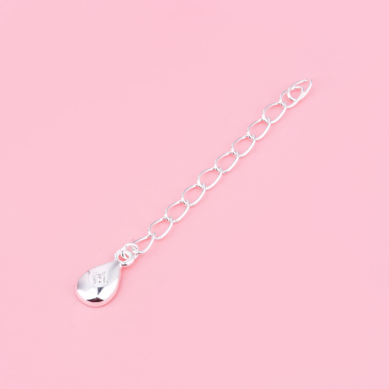 Schwanz kette s925 Sterling Silber Verlängerung kette Hand gefertigtes Material DIY Armbinde Halskette Verlängerung kette Zubehör: Rhodium überzogen