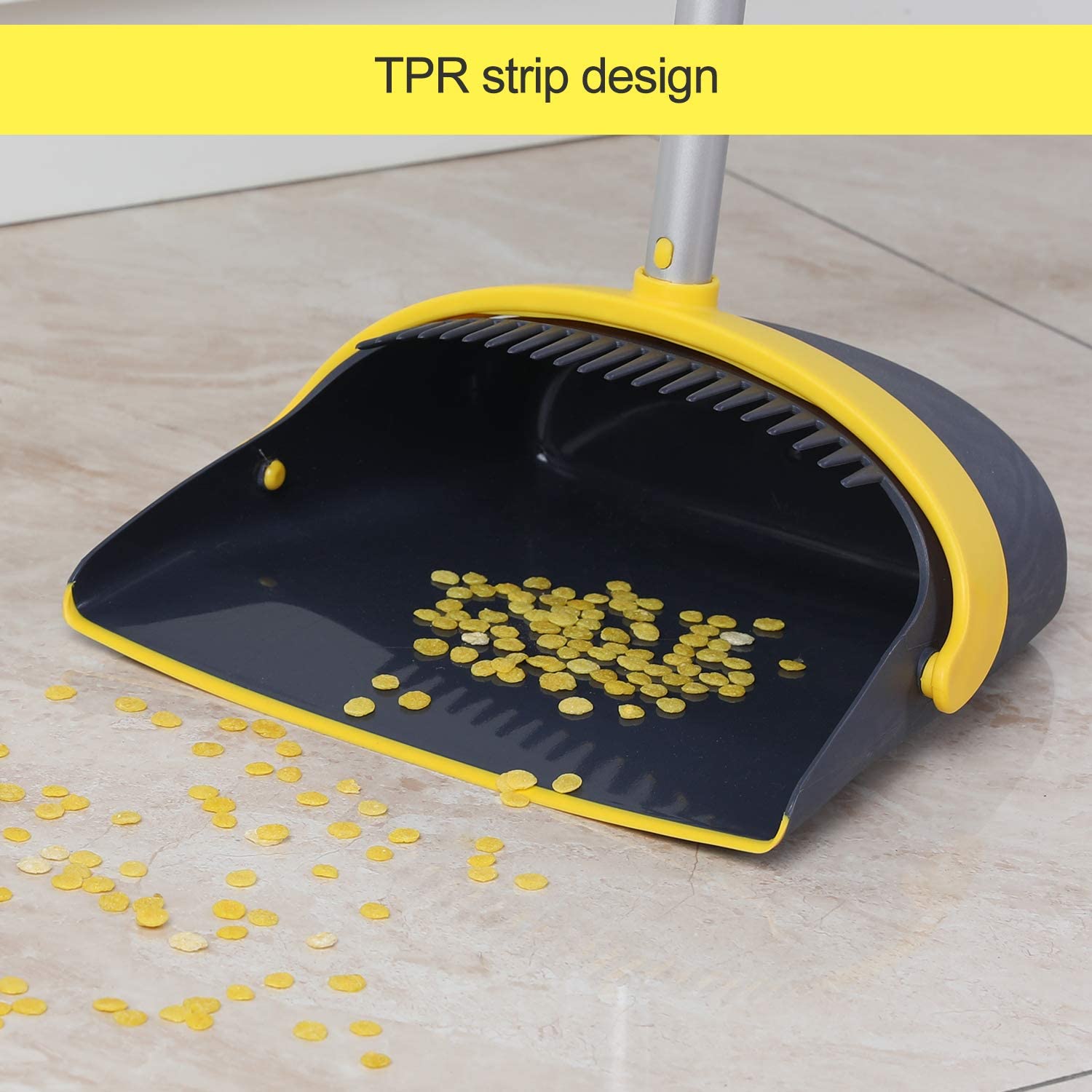 Broom and Dustpan Set Broom with Dust Pan with Long Handle Combo Set for Office and Home Standing Upright Sweep Use