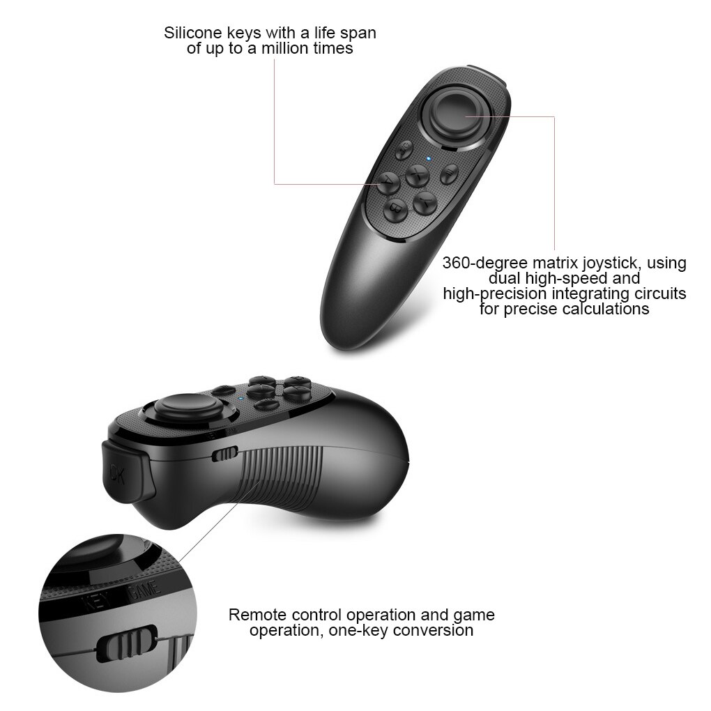 E-book Gamepad Wireless Bluetooth-compatible Game Handle Selfie Mouse Remote Control Portable Tablet PC Computer Controller